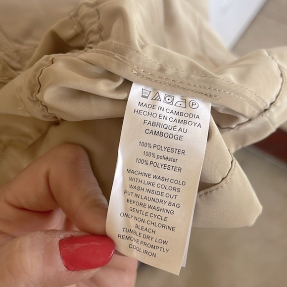 Brand New Michaels Kors Khaki Drawstring Waist Button Up Jacket Neutral Casual - Picture 14 of 16